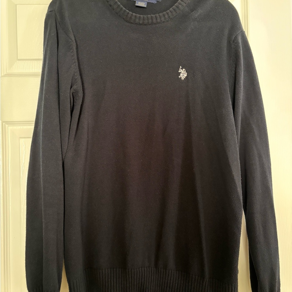 U.S. Polo Assn. Black Crewneck Sweater Classic Knit